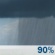 Saturday: Showers and possibly a thunderstorm.  High near 58. East wind 5 to 10 mph becoming south southeast in the afternoon. Winds could gust as high as 20 mph.  Chance of precipitation is 90%.